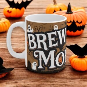 Halloween Decor Mug - Spooky Ghost Design - Fall Coffee Cup for Halloween Party - Brew-tiful Morning mug